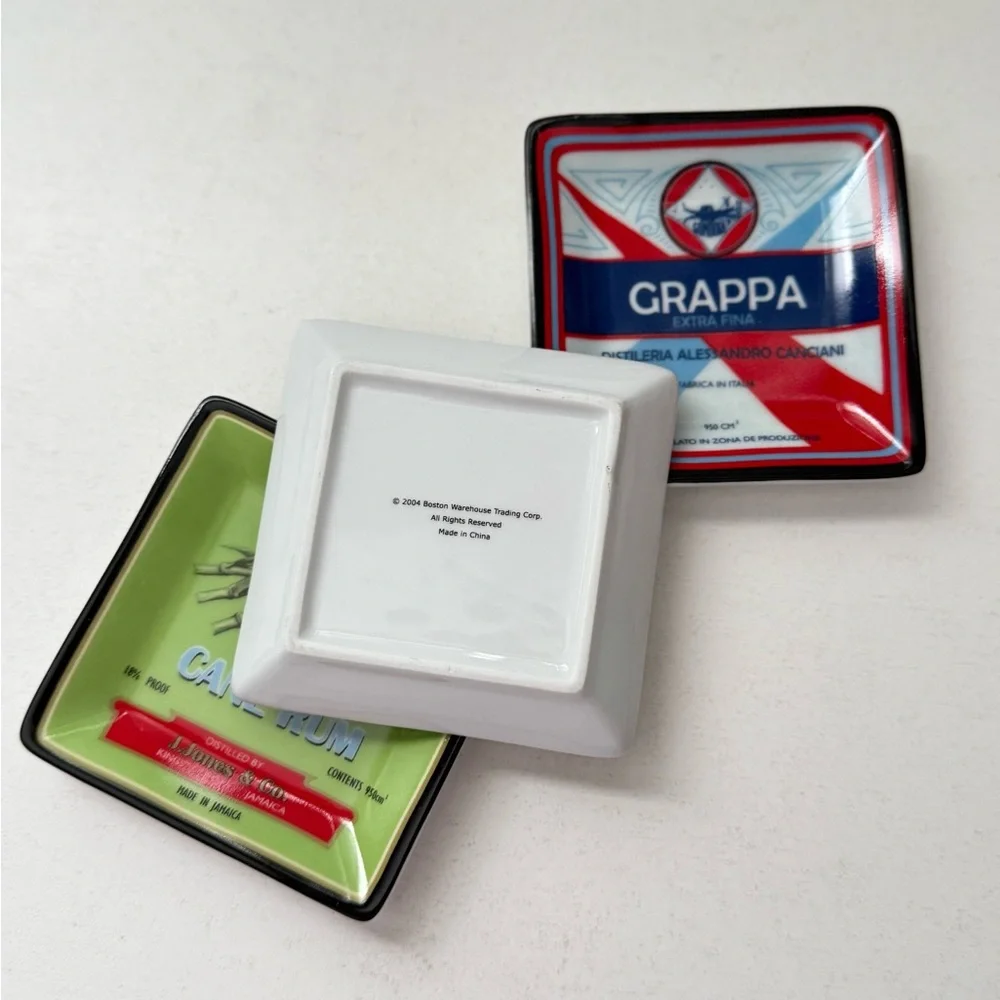 Boston Warehouse Vintage Beverage Coaster / Small‎ Snack Plate Set of 3